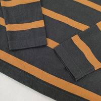 MHL. 595-1169502 WIDE STRIPE DRY JERSEY 長袖Ｔシャツ カットソー ロンＴ チャコールグレー ブラウン レディース エムエイチエル【中古】5-0914M∞