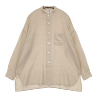 ARTS&SCIENCE ウールシルクキャメル スタンドカラーシャツ 093-U679-370 長袖シャツ ベージュ レディース アーツ&サイエンス【中古】5-0818T∞