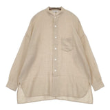 ARTS&SCIENCE ウールシルクキャメル スタンドカラーシャツ 093-U679-370 長袖シャツ ベージュ レディース アーツ&サイエンス【中古】5-0818T∞
