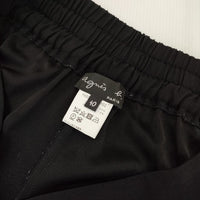agnes b. サイドポケット トリアセテート サイズ40 イージーワイド パンツ ブラック レディース アニエスベー【中古】5-0914G∞