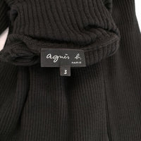 agnes b. タートルネック リブ ウール セーター ニット ブラック レディース アニエスベー【中古】5-0927T∞