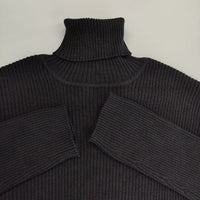 agnes b. タートルネック リブ ウール セーター ニット ブラック レディース アニエスベー【中古】5-0927T∞