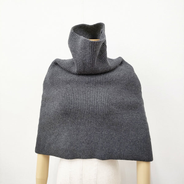 AP STUDIO リブニットケープ 定価19800円 カシミヤ混 ネックウォーマー 24AW グレー レディース エーピーストゥディオ【中古】5-0415T♪