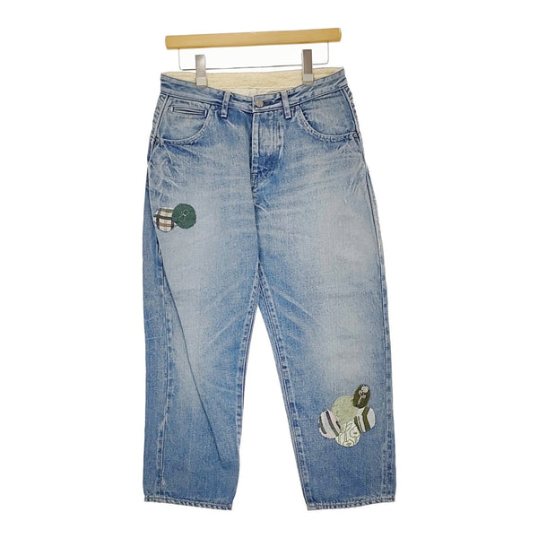 mina perhonen always リメイク加工 ma4115 サイズ38 コットンリネン デニムパンツ ブルー レディース ミナペルホネン【中古】5-0415G♪