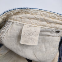 mina perhonen always リメイク加工 ma4115 サイズ38 コットンリネン デニムパンツ ブルー レディース ミナペルホネン【中古】5-0415G♪