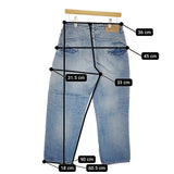 mina perhonen always リメイク加工 ma4115 サイズ38 コットンリネン デニムパンツ ブルー レディース ミナペルホネン【中古】5-0415G♪