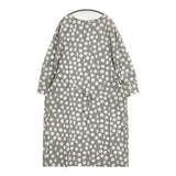 mina perhonen palkeet コットン シルク ドレス定価72600円 aas3889 ベルト付き ワンピース グレー ホワイト レディース ミナペルホネン【中古】5-0921M∞