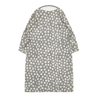 mina perhonen palkeet コットン シルク ドレス定価72600円 aas3889 ベルト付き ワンピース グレー ホワイト レディース ミナペルホネン【中古】5-0921M∞