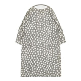 mina perhonen palkeet コットン シルク ドレス定価72600円 aas3889 ベルト付き ワンピース グレー ホワイト レディース ミナペルホネン【中古】5-0921M∞