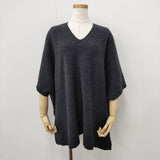 IENA WEANERS Big ジレ Vネック ニットポンチョ ポンチョ グレー レディース イエナ【中古】5-0922T◎