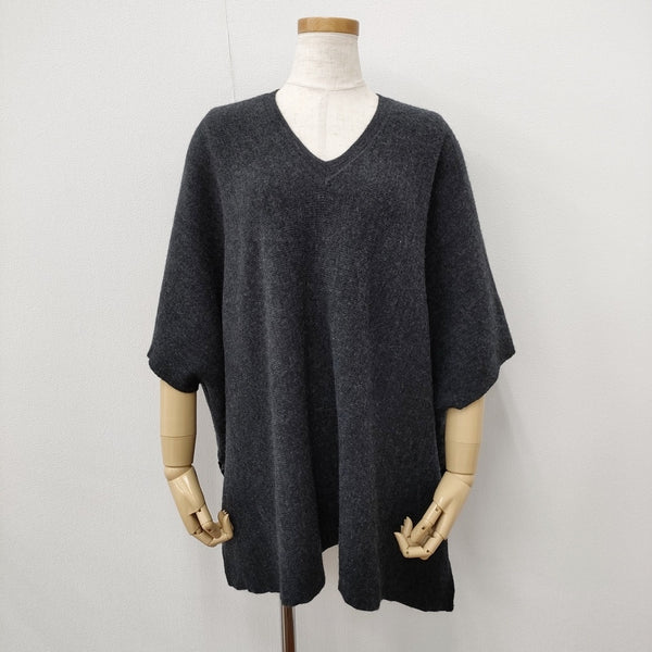 IENA WEANERS Big ジレ Vネック ニットポンチョ ポンチョ グレー レディース イエナ【中古】5-0922T◎
