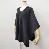 IENA WEANERS Big ジレ Vネック ニットポンチョ ポンチョ グレー レディース イエナ【中古】5-0922T◎