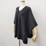 IENA WEANERS Big ジレ Vネック ニットポンチョ ポンチョ グレー レディース イエナ【中古】5-0922T◎