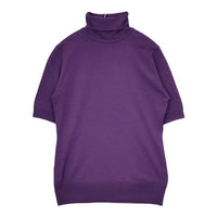 JOHN SMEDLEY タートルネック ツイン メリノウール カーディガン ニット アンサンブル パープル レディース ジョンスメドレー【中古】5-1009T∞