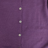 JOHN SMEDLEY タートルネック ツイン メリノウール カーディガン ニット アンサンブル パープル レディース ジョンスメドレー【中古】5-1009T∞