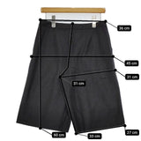 L'EQUIPE YOSHIE INABA ストレッチ ウール ショートパンツ ハーフパンツ ショーツ チャコールグレー レディース レキップヨシエイナバ【中古】5-0823T∞