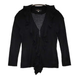 L'EQUIPE YOSHIE INABA コットン カーディガン ブラック レディース レキップヨシエイナバ【中古】5-0820M∞