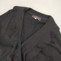 L'EQUIPE YOSHIE INABA コットン カーディガン ブラック レディース レキップヨシエイナバ【中古】5-0820M∞