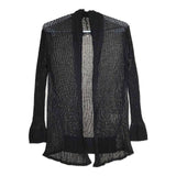 L'EQUIPE YOSHIE INABA リネン混 ボレロ カーディガン ブラック レディース レキップヨシエイナバ【中古】5-0528M∞