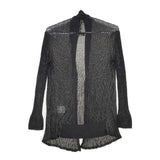 L'EQUIPE YOSHIE INABA リネン混 ボレロ カーディガン ブラック レディース レキップヨシエイナバ【中古】5-0528M∞