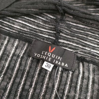 L'EQUIPE YOSHIE INABA リネン混 ボレロ カーディガン ブラック レディース レキップヨシエイナバ【中古】5-0528M∞