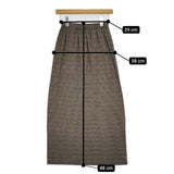 JURGEN LEHL J0173US131 マルチボーダー ウールコットン ロングスカート ベージュ ブラック レディース ヨーガンレール【中古】5-0823T∞