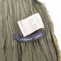 JURGEN LEHL J0154ESF70 シルク混 プリーツ マフラー ストール グレー グリーン レディース ヨーガンレール【中古】5-0825G◎