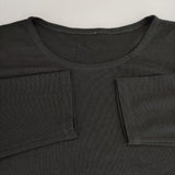 JURGEN LEHL J0114UB552 ウール 長袖Ｔシャツ カットソー ロンＴ ブラック レディース ヨーガンレール【中古】5-0927T∞