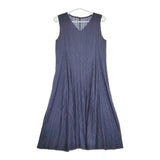 PLEATS PLEASE ISSEY MIYAKE PP13-JH464 サイズ2 Vネック ノースリーブ ワンピース ネイビー レディース プリーツプリーズ【中古】5-0415S♪