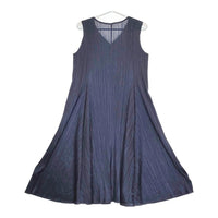 PLEATS PLEASE ISSEY MIYAKE PP13-JH464 サイズ2 Vネック ノースリーブ ワンピース ネイビー レディース プリーツプリーズ【中古】5-0415S♪