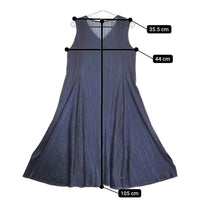 PLEATS PLEASE ISSEY MIYAKE PP13-JH464 サイズ2 Vネック ノースリーブ ワンピース ネイビー レディース プリーツプリーズ【中古】5-0415S♪