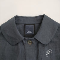 mina perhonen ami acs6764 サイズ36 定価110000円 リネンステンカラーコート 24SS チャコールグレー レディース ミナペルホネン【中古】5-0415M♪