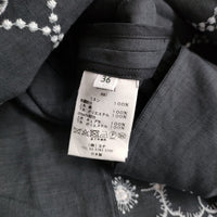 mina perhonen ami acs6764 サイズ36 定価110000円 リネンステンカラーコート 24SS チャコールグレー レディース ミナペルホネン【中古】5-0415M♪