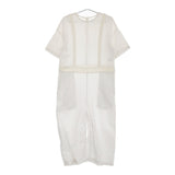 humoresque suspender pants KS2402b リネンコットン ジャンプスーツ 定価80300円 23SS オフホワイト レディース ユーモレスク【中古】5-0415S♪