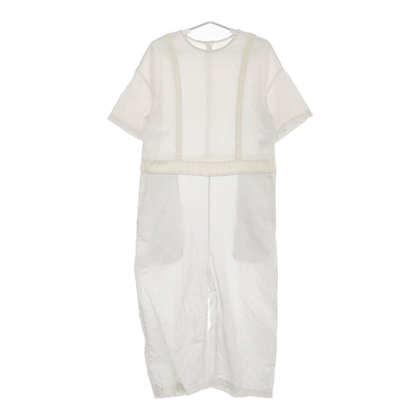 humoresque suspender pants KS2402b リネンコットン ジャンプスーツ 定価80300円 23SS オフホワイト レディース ユーモレスク【中古】5-0415S♪