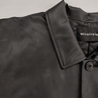 mizuiro-ind シンセティックレザージャケット 定価41800円 合皮 中綿 ジャケット 24AW ブラック レディース ミズイロインド【中古】5-0818T∞