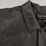 mizuiro-ind シンセティックレザージャケット 定価41800円 合皮 中綿 ジャケット 24AW ブラック レディース ミズイロインド【中古】5-0818T∞