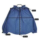 nest Robe 01194-1346 フリルカラー コットンリネン インディゴ ブラウス シャツ ブルー レディース ネストローブ【中古】5-0616M∞