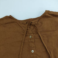 nest Robe 01213-1111 リネン超撥水ギャザースリーブショートシャツ ブラウス シャツ 21AW ブラウン レディース ネストローブ【中古】5-0616M∞