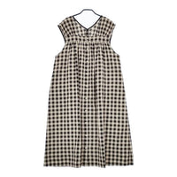 nest Robe 01232-1366 コットンリネンワッシャーギンガムワンピース 定価27500円 ワンピース 23SS ベージュ レディース ネストローブ【中古】5-0604S∞