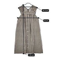 nest Robe 01232-1366 コットンリネンワッシャーギンガムワンピース 定価27500円 ワンピース 23SS ベージュ レディース ネストローブ【中古】5-0604S∞