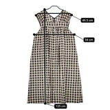 nest Robe 01232-1366 コットンリネンワッシャーギンガムワンピース 定価27500円 ワンピース 23SS ベージュ レディース ネストローブ【中古】5-0604S∞