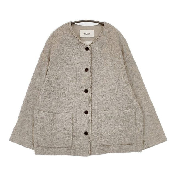 nest Robe 01214-1010 コットンヤクナッピングノーカラー ジャケット 21AW ベージュ レディース ネストローブ【中古】5-0818T∞