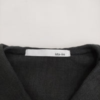 ista-ire 4603-6500 リネン セーラーカラー ブラウス ジャケット ブラック レディース イスタイーレ【中古】5-0509M♪
