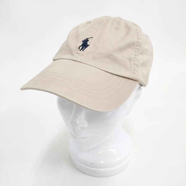 POLO RALPH LAUREN コットン チノ ベースボール キャップ 定価11000円 キャップ ベージュ レディース ポロ・ラルフローレン【中古】5-0825G◎