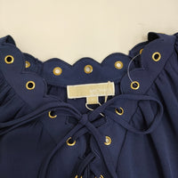 Michael Kors 新品 レースアップ チュニック サイズM ブラウス シャツ ネイビー レディース マイケルコース【中古】5-0509M♪
