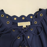 Michael Kors 新品 レースアップ チュニック サイズM ブラウス シャツ ネイビー レディース マイケルコース【中古】5-0509M♪