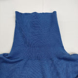 8 By YOOX ユークス シルク コットン カシミヤ タートルネック セーター ニット ブルー レディース【中古】5-0823T∞