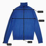 8 By YOOX ユークス シルク コットン カシミヤ タートルネック セーター ニット ブルー レディース【中古】5-0823T∞