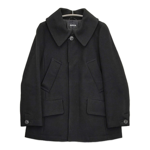 ZUCCa ZU83FA267 サイズS ウール Aライン ショート コート ブラック レディース ズッカ【中古】5-0920T♪